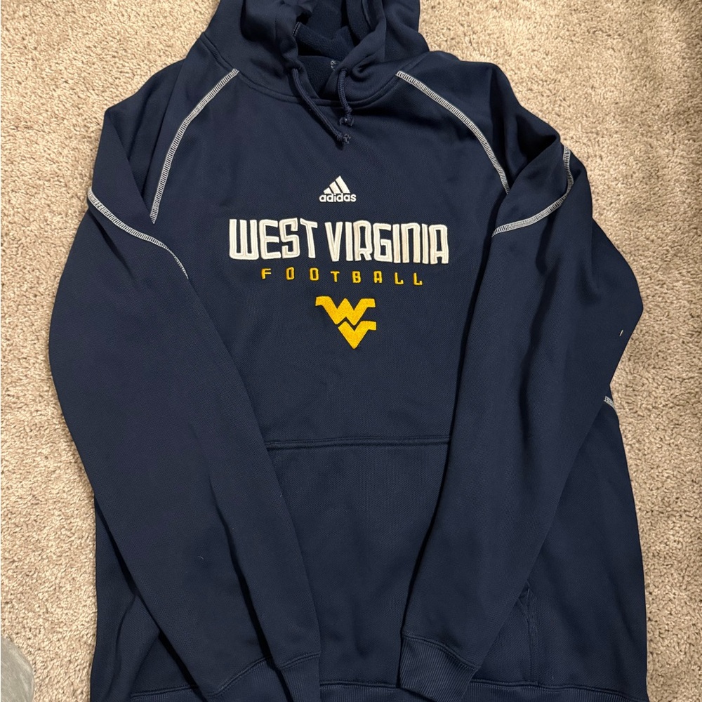 Adidas Navy West Virginia Football Hoodie